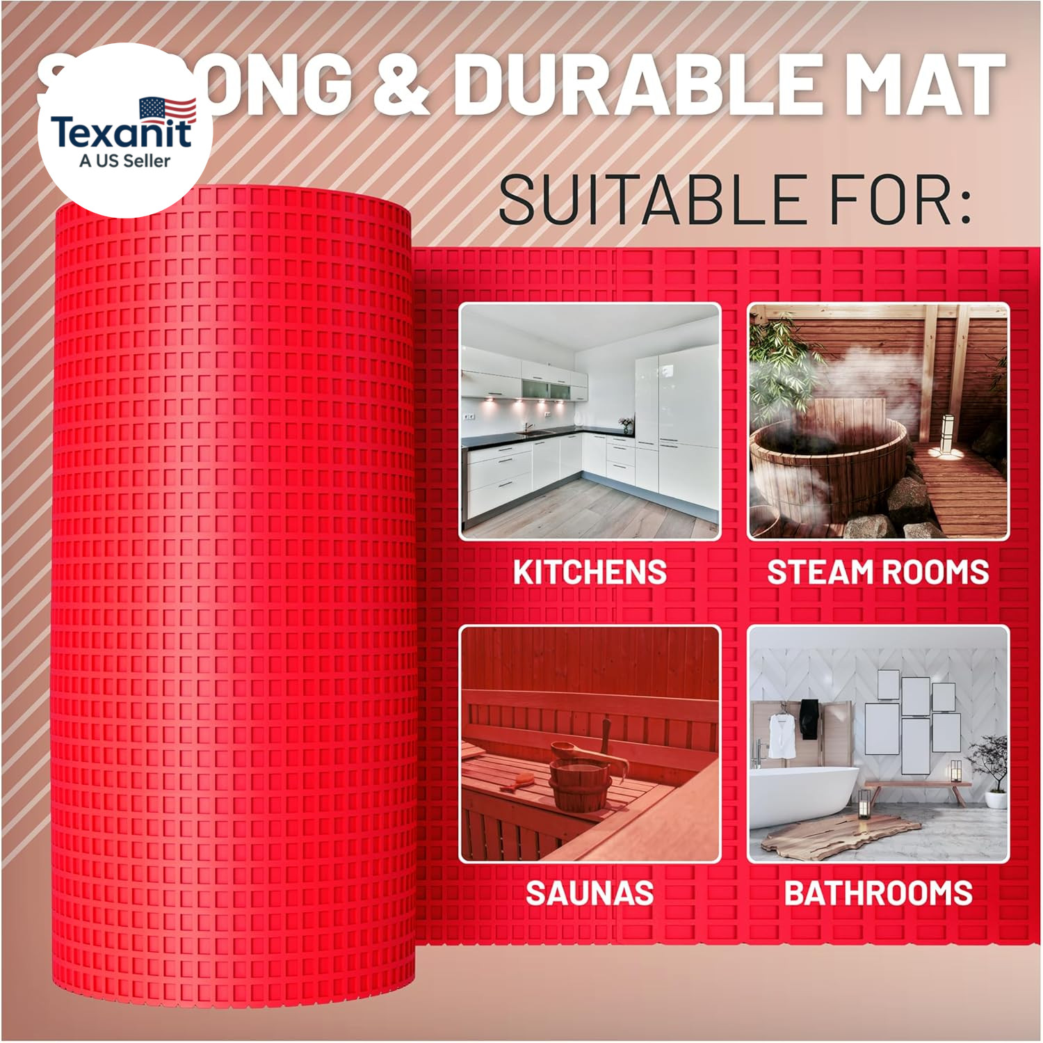 1/8” Uncoupling Membrane for Tile, Stone, Concrete, Shower Walls, Bathroom Floor