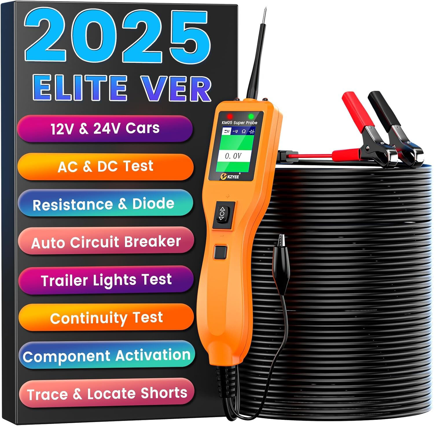 KZYEE KM05 Super Power Circuit Probe Tester Activating Component 13FT Cable US