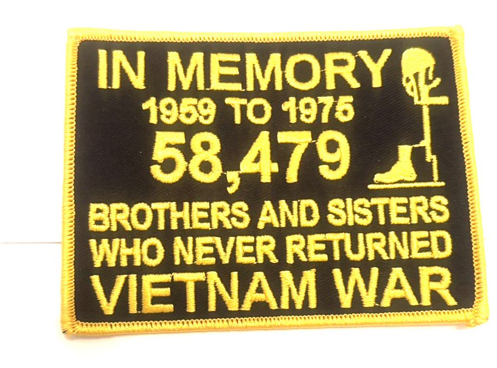Motorcycle Jacket Embroidered Patch - Vietnam Memorial Patch  -  NEW  - 4X3 Inch
