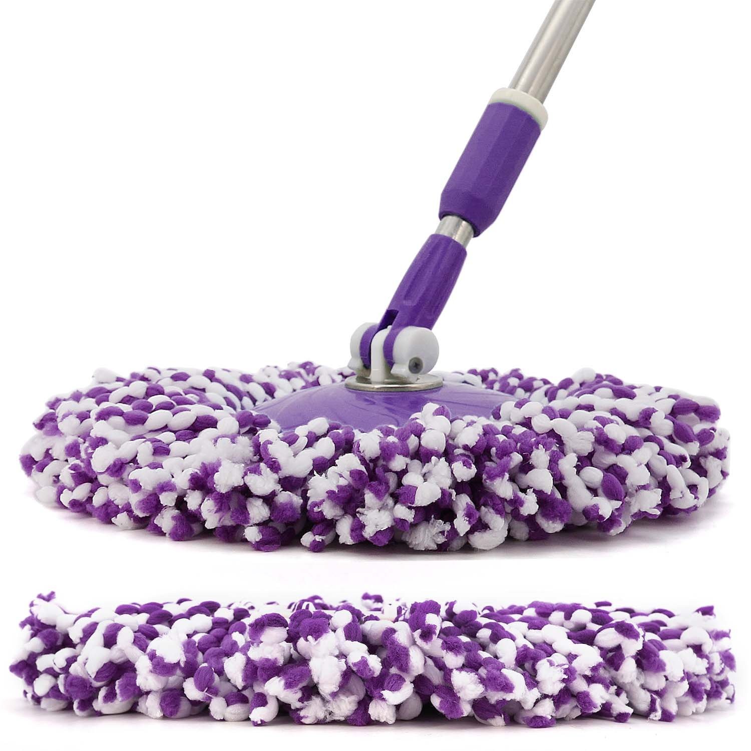 3-Pack Spin Mop Replacement Heads Round Microfiber Standard Size Mop Refills