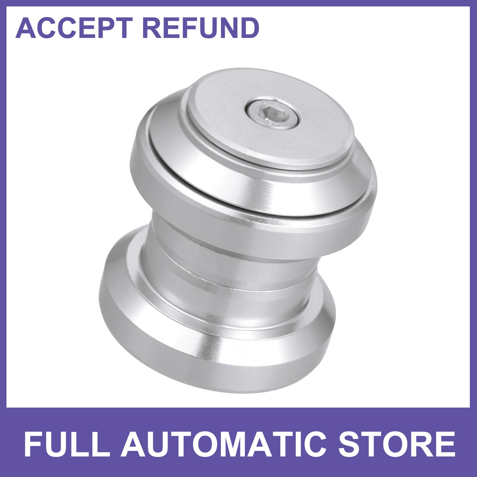 1-1/8in Threadless MTB Bike Bicycle Sealed External Bearing Headset Silver Tone