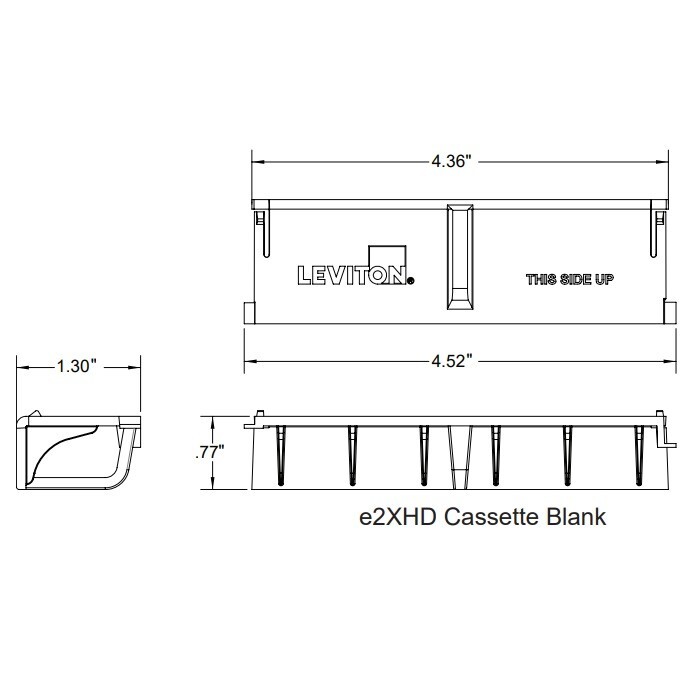 Leviton E2XHD-BLK e2XHD Cassette Blank Patch Panel Black