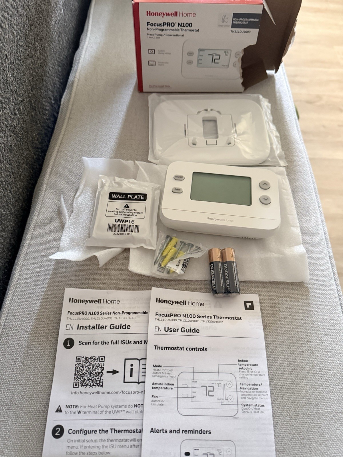 Honeywell Home FocusPRO N100 Non-Programmable Digital Thermostat TH1110U4000