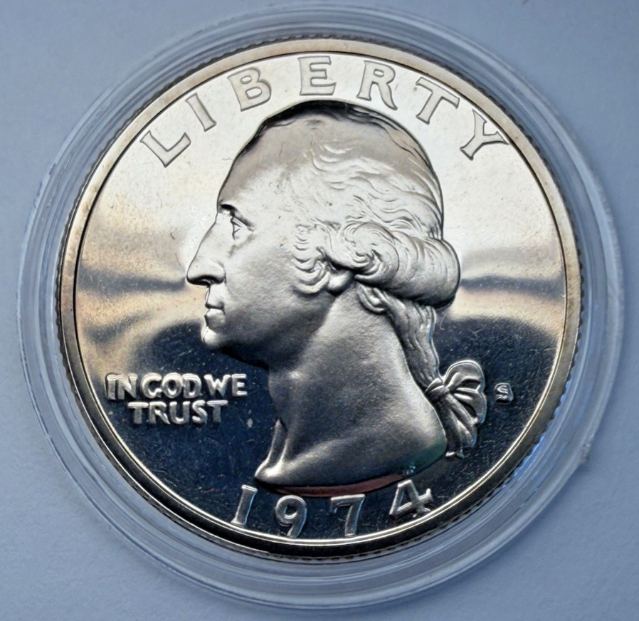 1974-S  Proof Washington 25c ~Mirrors ~  Toning ~ Fresh From Proof Set~ J80
