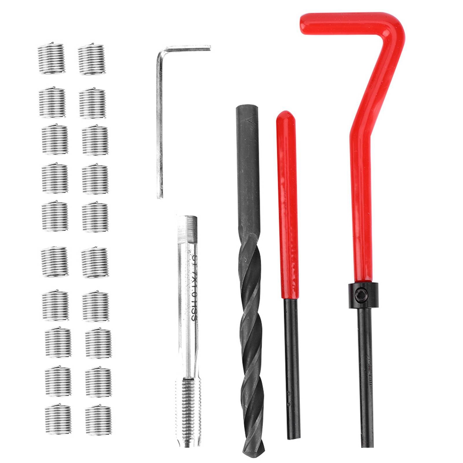 25Pcs Thread Repair Kit Twisted Drill Wrench Threaded Insert Tap Tool M7x1