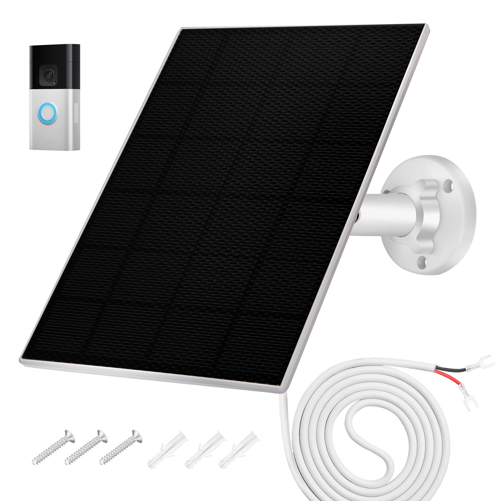 Solar Panel Battery with Video Doorbell 3 and 4, Battery Video Doorbell Plus,...