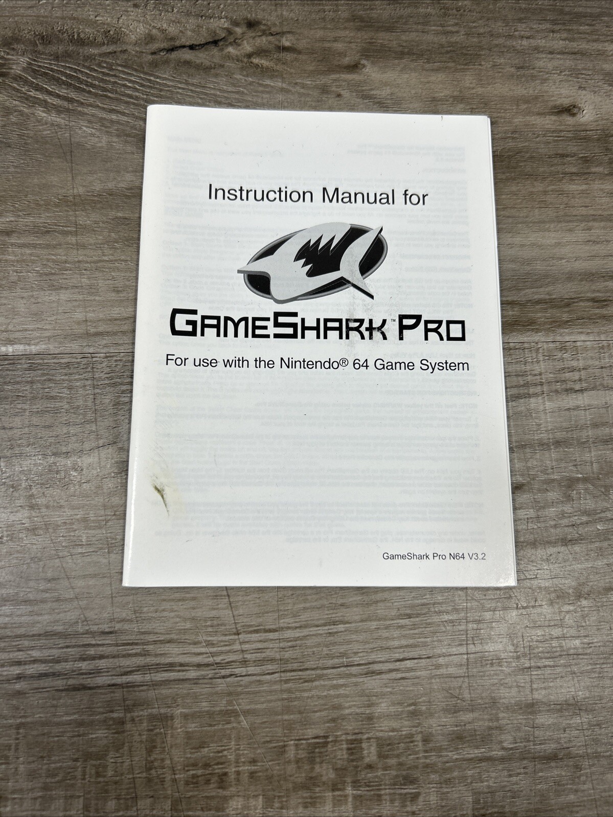 Nintendo 64 N64 GameShark Pro 3.3 Instruction Manual Booklet Only