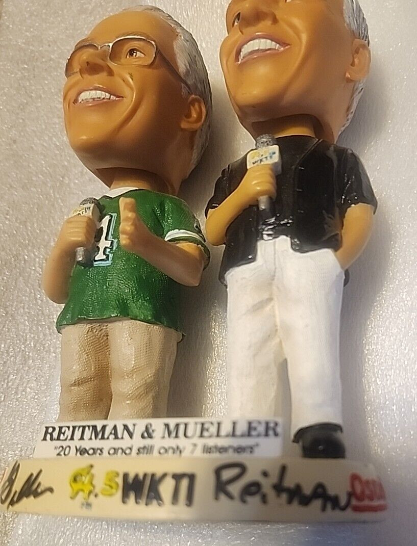 Milwaukee WI Radio Hosts Reitman and Mueller 94.5 WKTI FM SIGNED Bobblehead