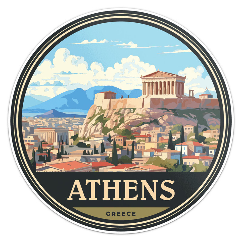Greece Athens City - Car Bumper Sticker Vinyl Decal