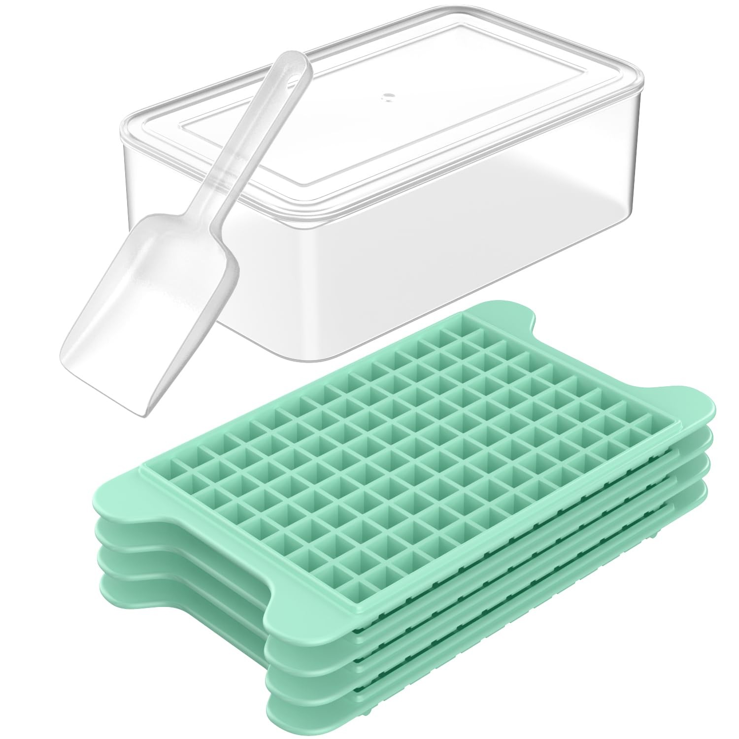 Mini Ice Cube Tray for Freezer Small Ice Trays for Freezer with Bin  117×4PCS...