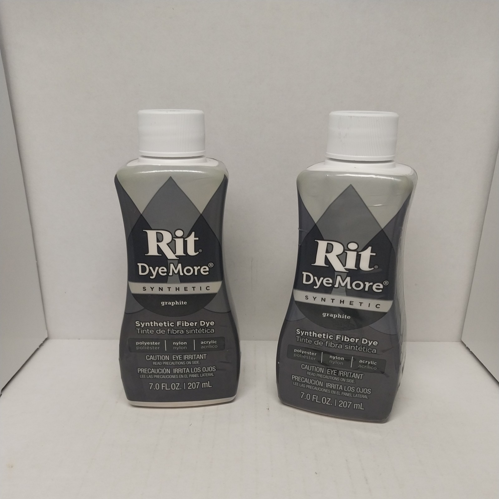 Rit DyeMore Synthetic Fiber Dye - Graphite Color -  7 fl oz / 207 mL - Sealed X2