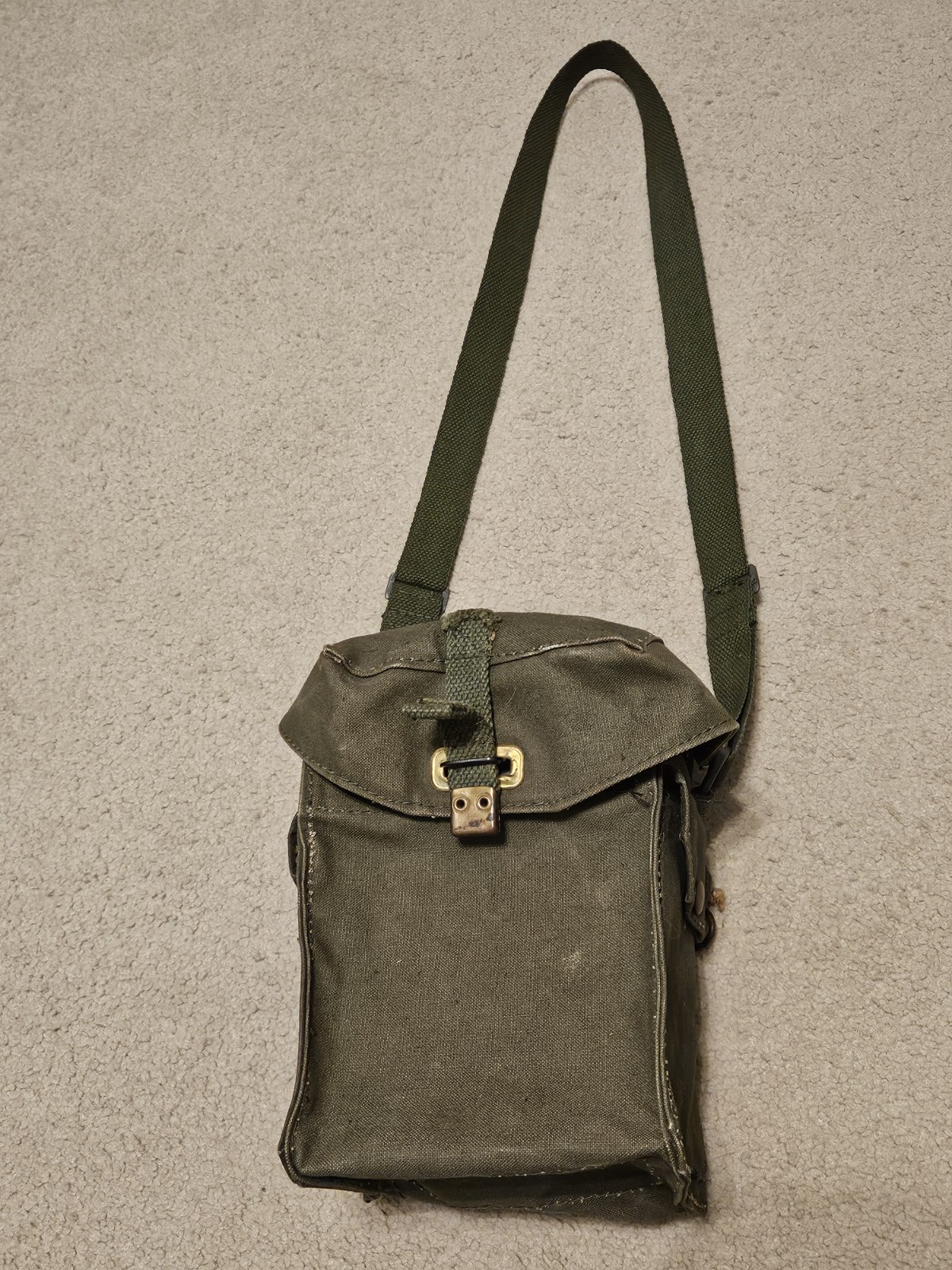 British Light II Respirator Gas Mask Bag MK2 Pouch 1951 Dated W/ Strap