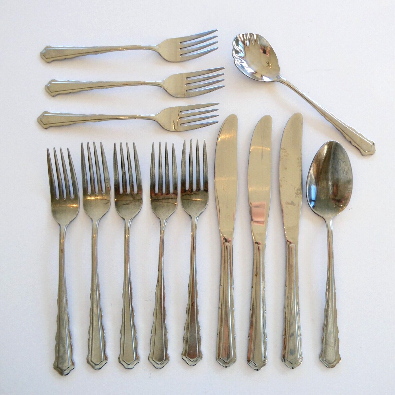 International Silver Colonial Manor Stainless Mixed Flatware Piece Lot of 13 Pcs