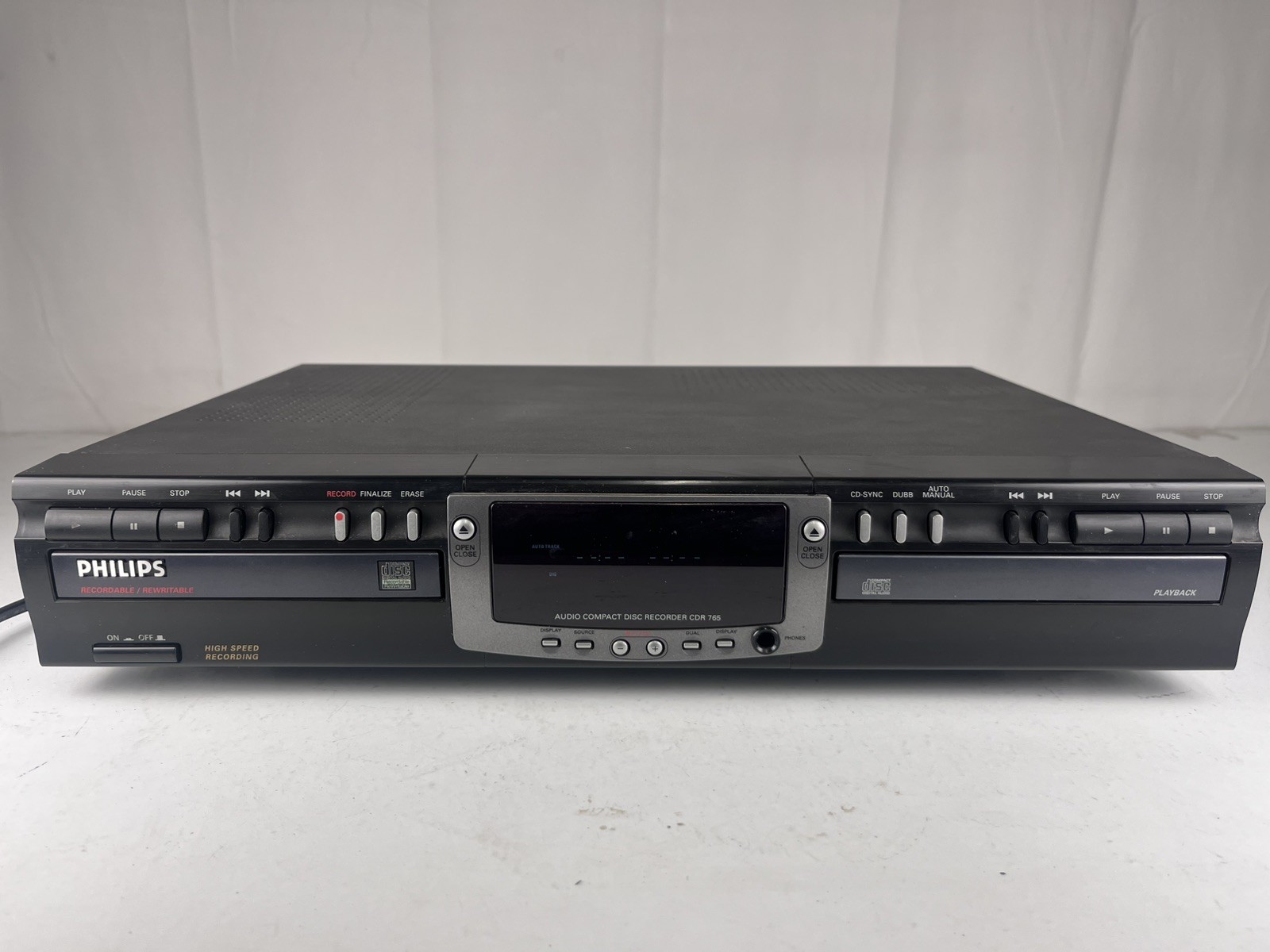 Philips CDR 765 Standalone Audio CD Recorder Hi-Fi w/ Remote and Power Cord