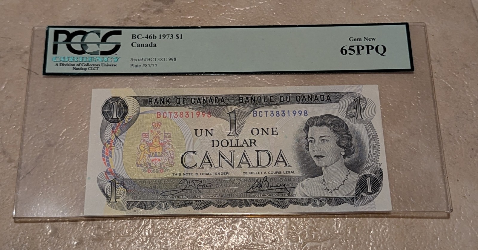 1973 Bank of Canada One Dollar Note Ottawa PCGS 65 PPQ!!!!!!