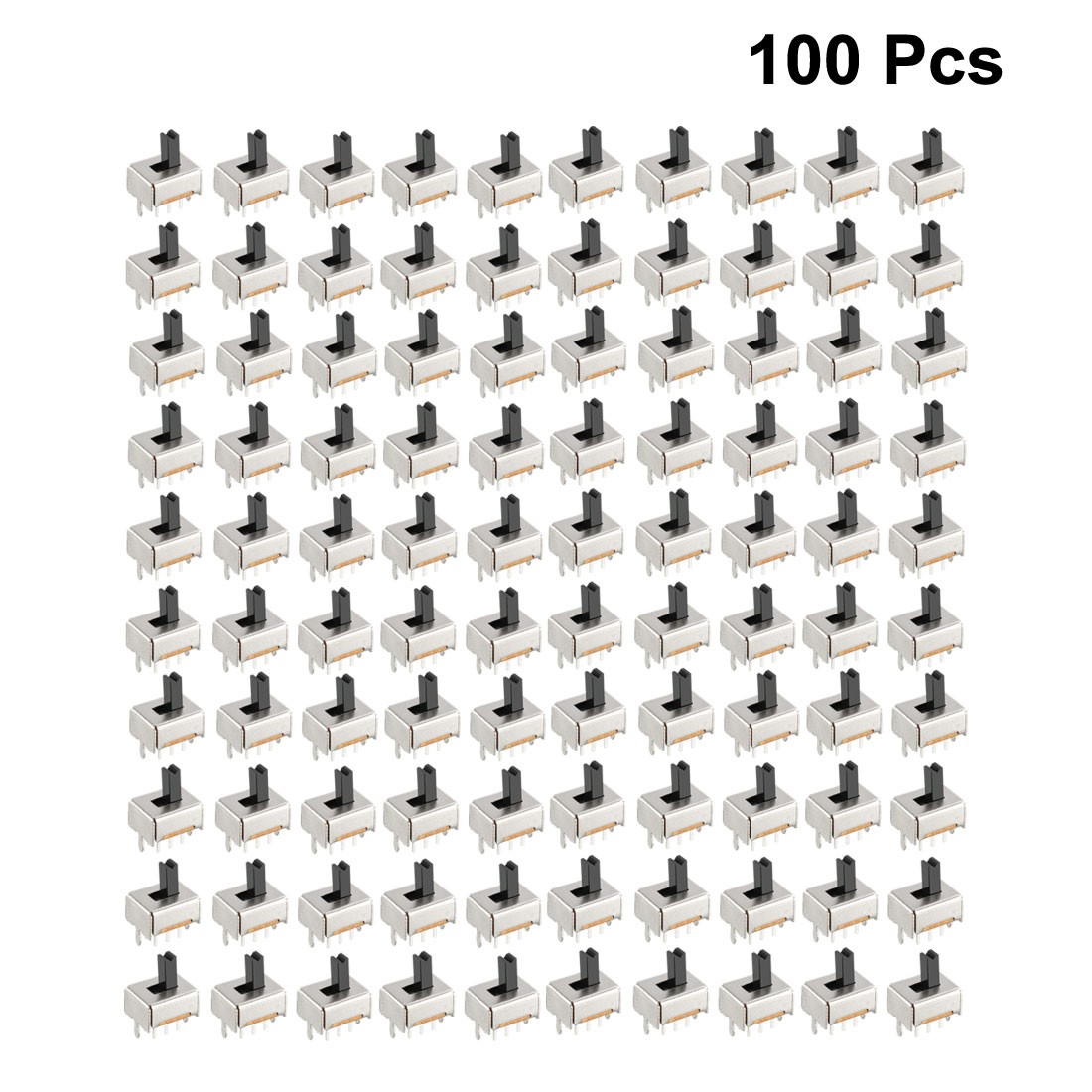 100Pcs 5mm Vertical Slide Switch DPDT 2P2T 6P PCB Panel Latching