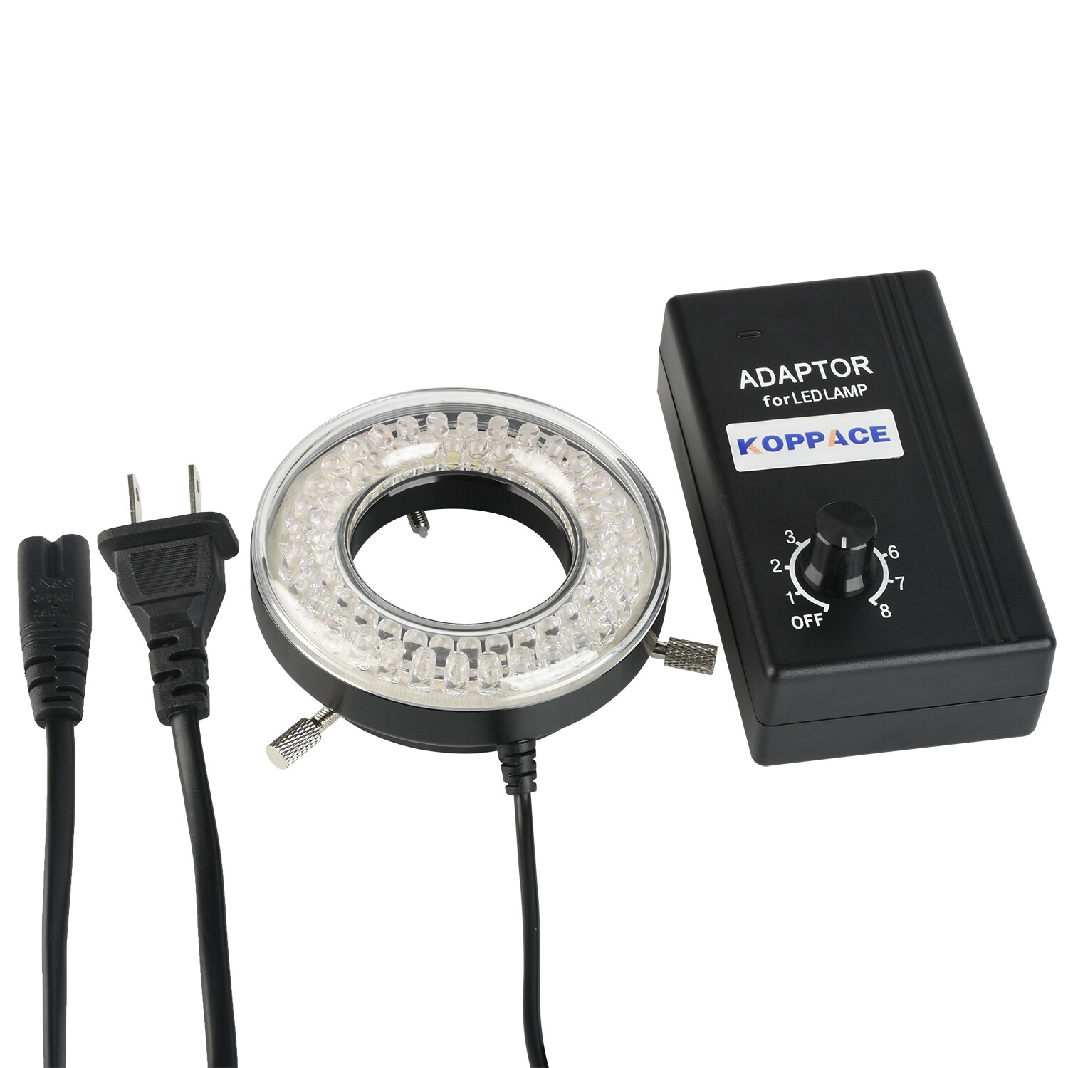 62mm Inner Diameter Microscope LED Light Source 64 Beads Adjustable Brightness