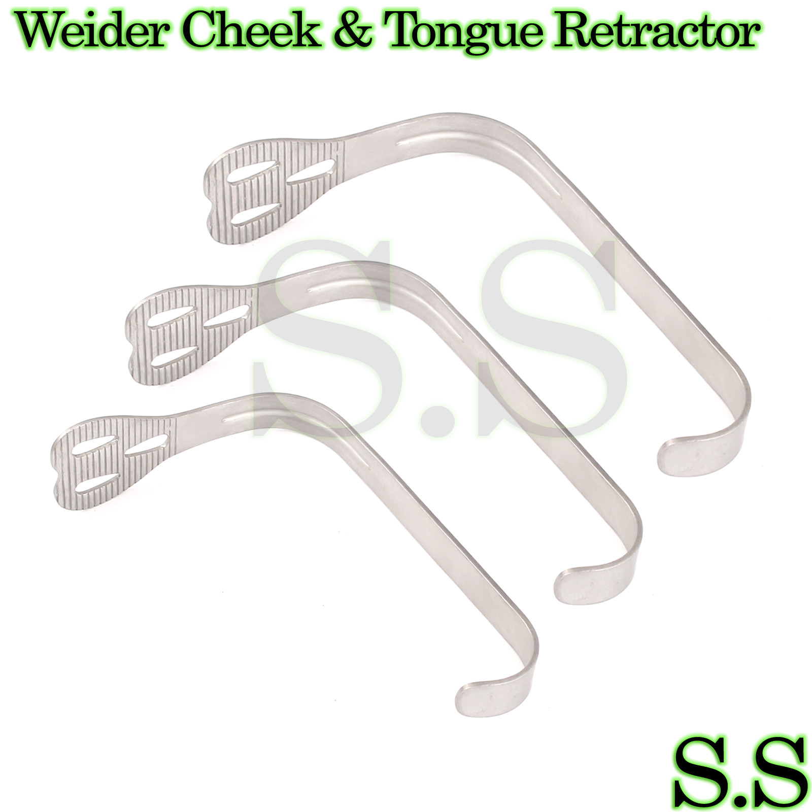 3 Pcs Weider Cheek & Tongue Retractor Mouth Opener Dental Surgical Instruments