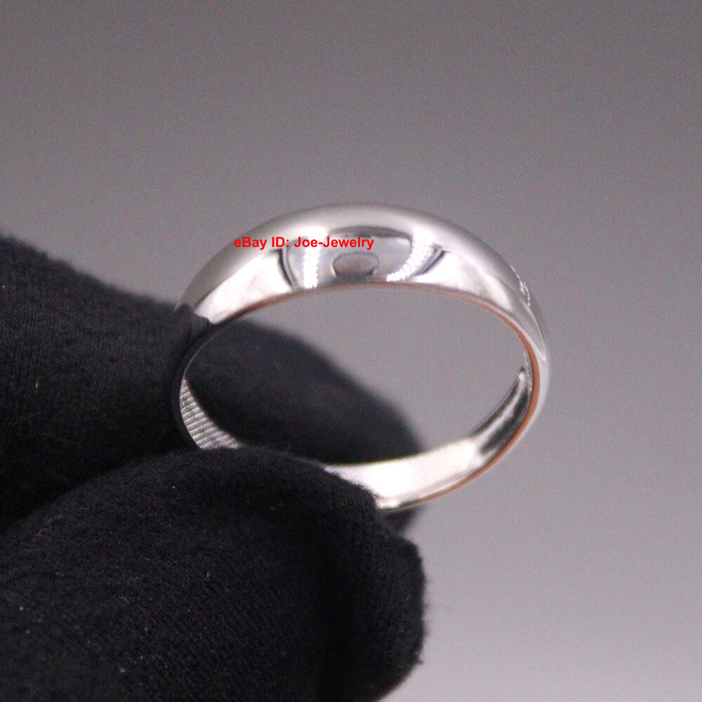 Solid 999 Fine Silver Ring Glossy Finish Band Adjustable 6-9 6mm Width