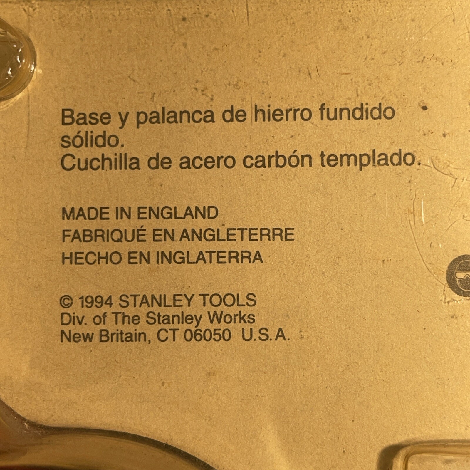 Stanley 1994 Block Plane 12-253 Brand New Solid Cast Iron Base/Level