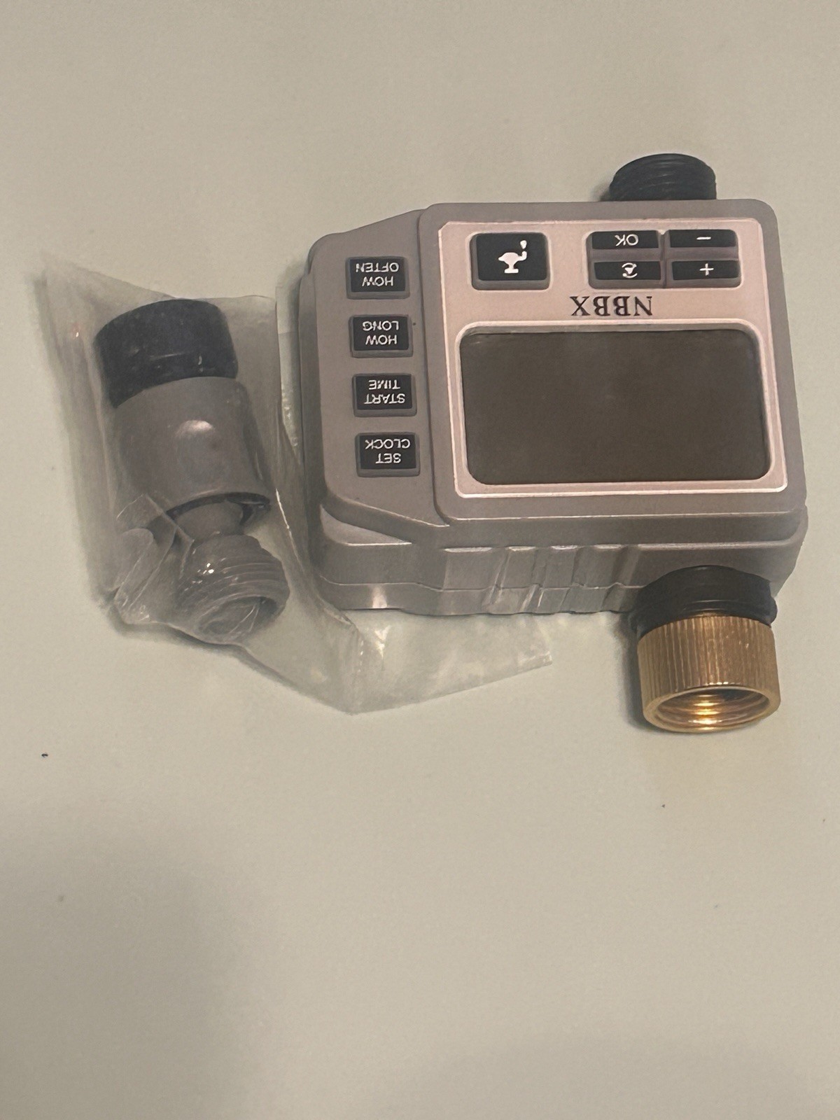 NBBX Digital Outdoor Tap/Hose Water Timer 1 Outlet/Zone Auto-Off Gray Fittings