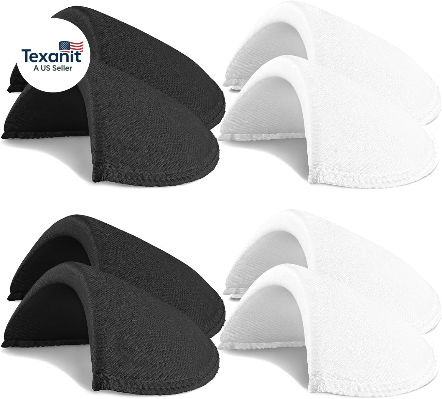 4 Pairs Set-In Shoulder Pads, Thickness 1.5Cm Sewing Foam Pads Shoulder Pad Shou
