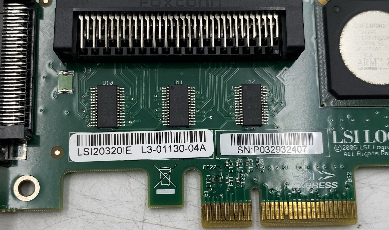 LSI Logic LSI20320IE L3-01130-04A PCIe Controller Card