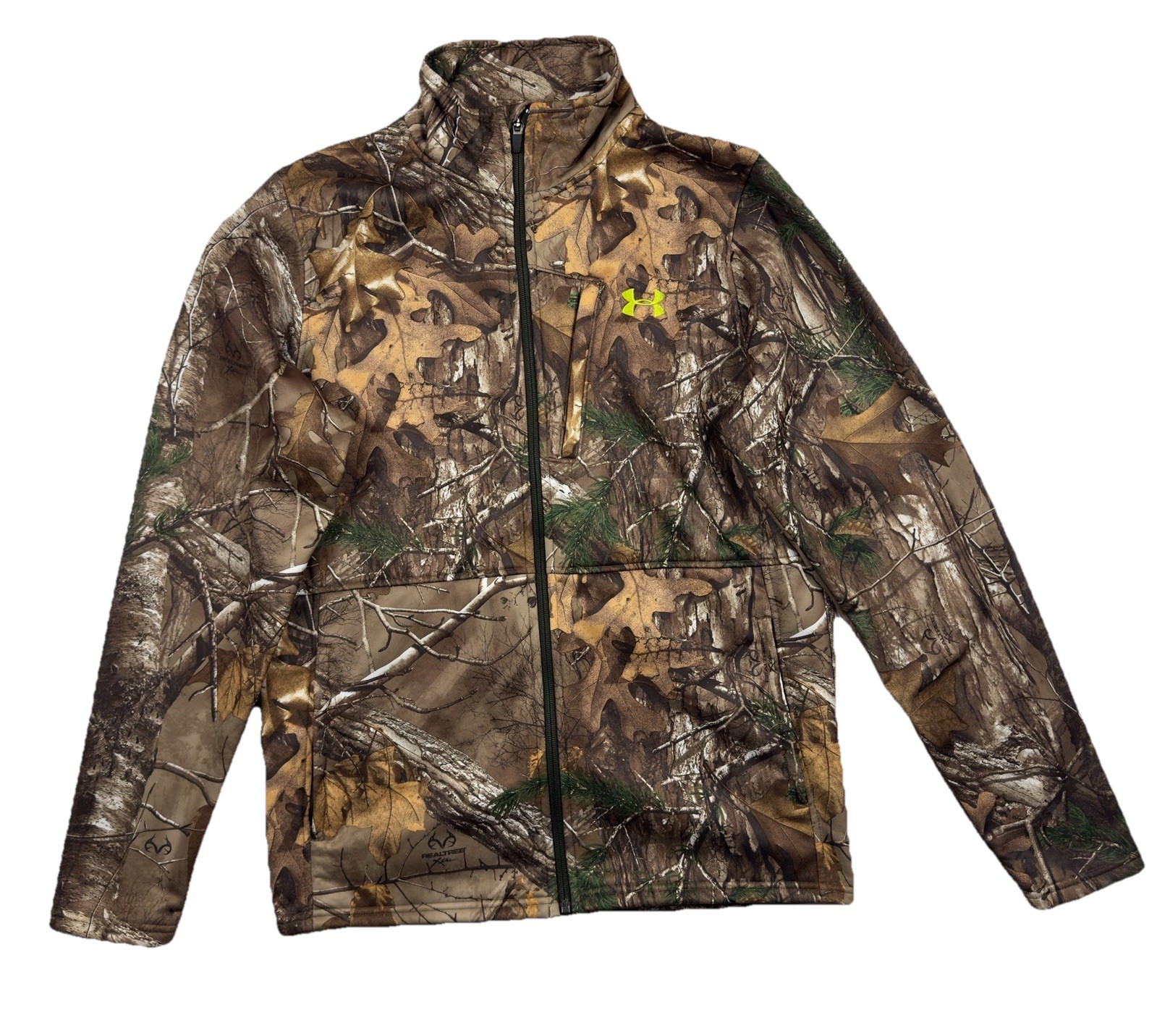 Under Armour Full Zip Mens Size M Realtree Camoflauge Scent Control Hunting Camo