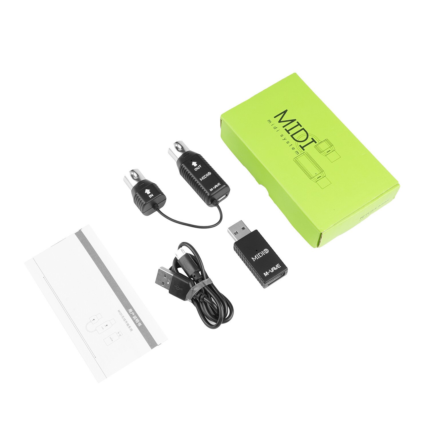 M-VAVE Wireless MIDI Adapter USB MIDI Interface Bluetooth Adapter Plug and Play