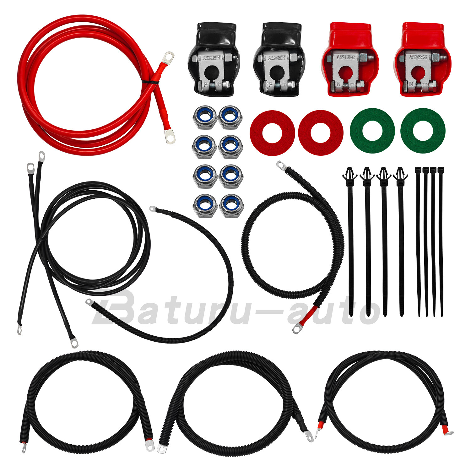 For 1999-2003 Ford 7.3L Powerstroke Diesel Battery Cable Kit Positive & Negative