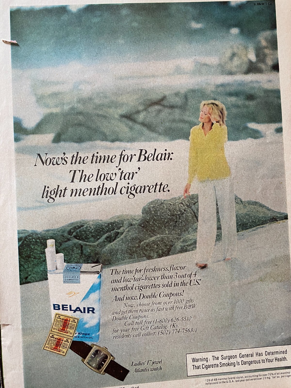 Belair Cigarettes, Full Page Vintage Print Ad
