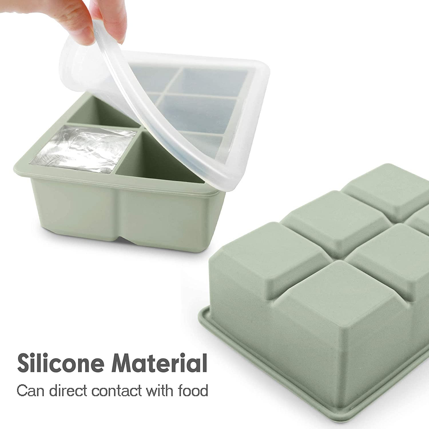 Silicone Ice Cube Trays 3 Pack - Large Size Silicone Ice Cube Molds with Leak Pr