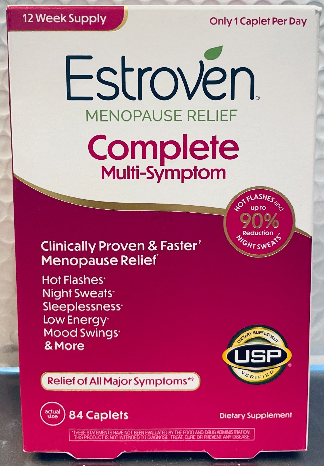 ESTROVEN Complete Multi-Symptom Menopause Relief, 84 Caplets EXP 07/27