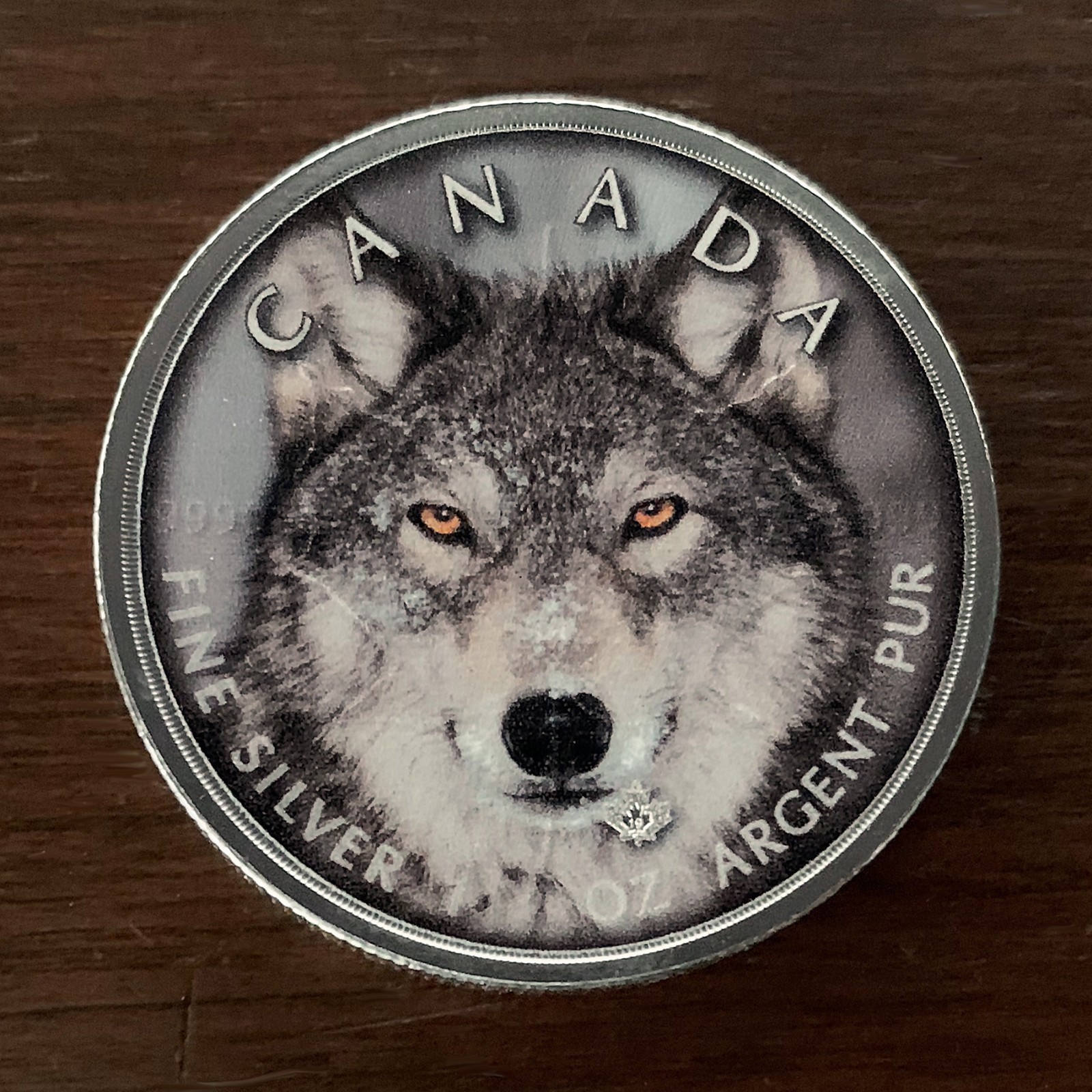 2019 Canada's Wildlife #5 - 1 oz Silver - Wolf / Colorized L.E. 500 w/COA