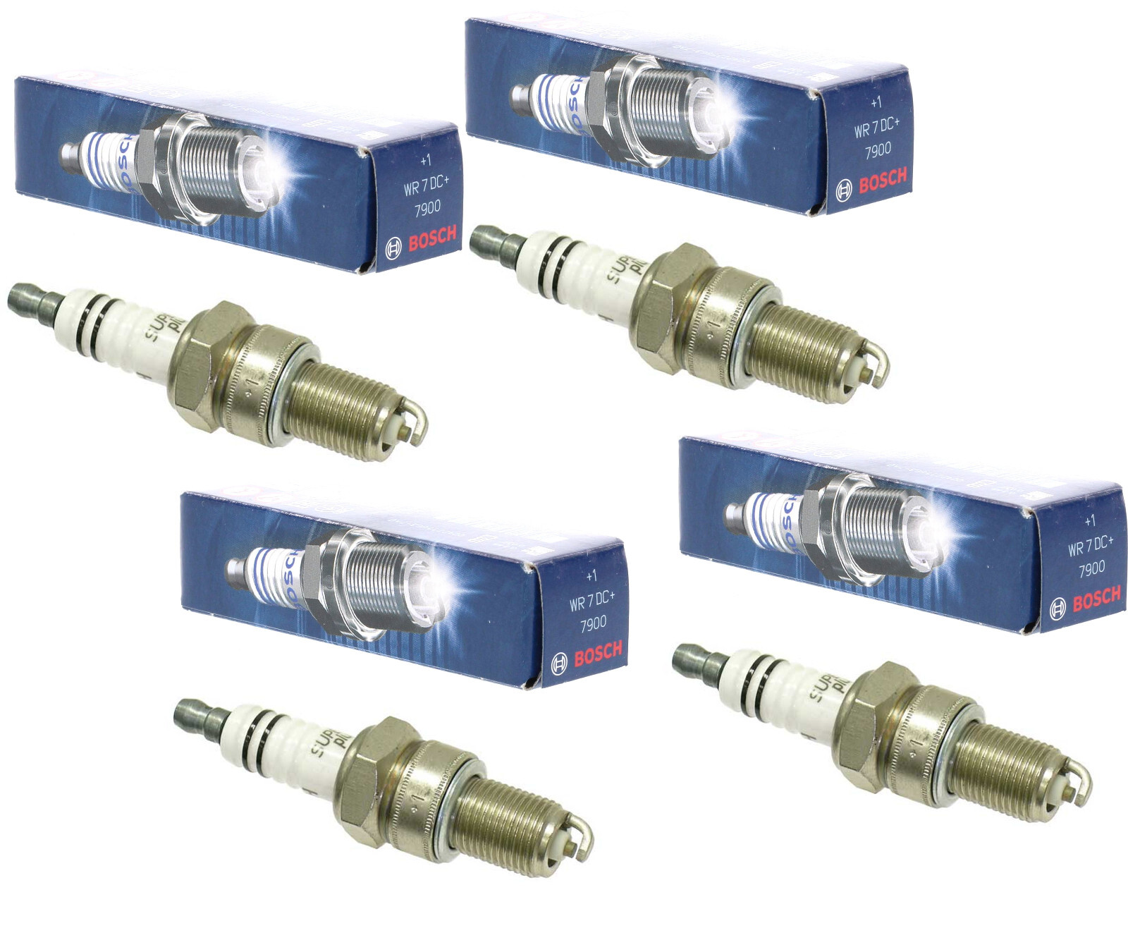 Bosch Super Plus Set of 4 Nickel Spark Plugs For Alfa Romeo Fiat MG Porsche L4