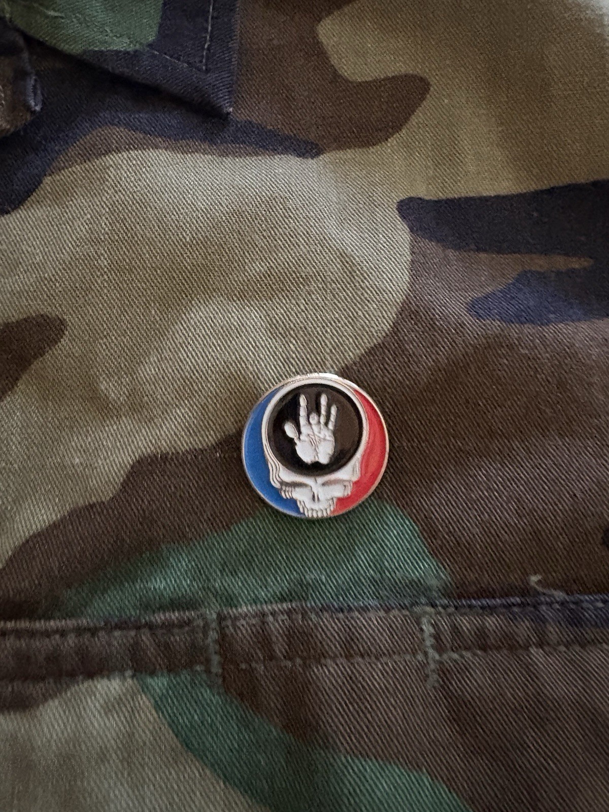 Grateful Dead Limited Edition Camo Army Jacket Used Nice Skull Logo Full Art