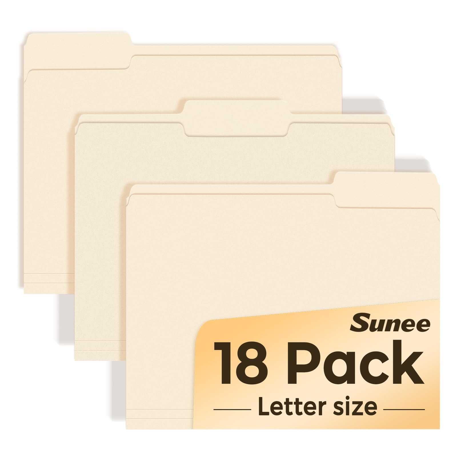 SUNEE File Folders, 18 Pack Manilla Folders 8.5 x x 11 inches,