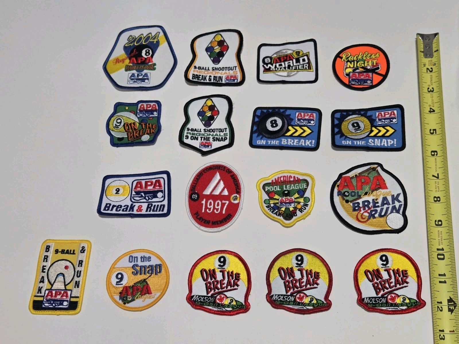 Vtg APA & More Pool League Tournament Championship Patches Mixed Lot of 17 Rare!