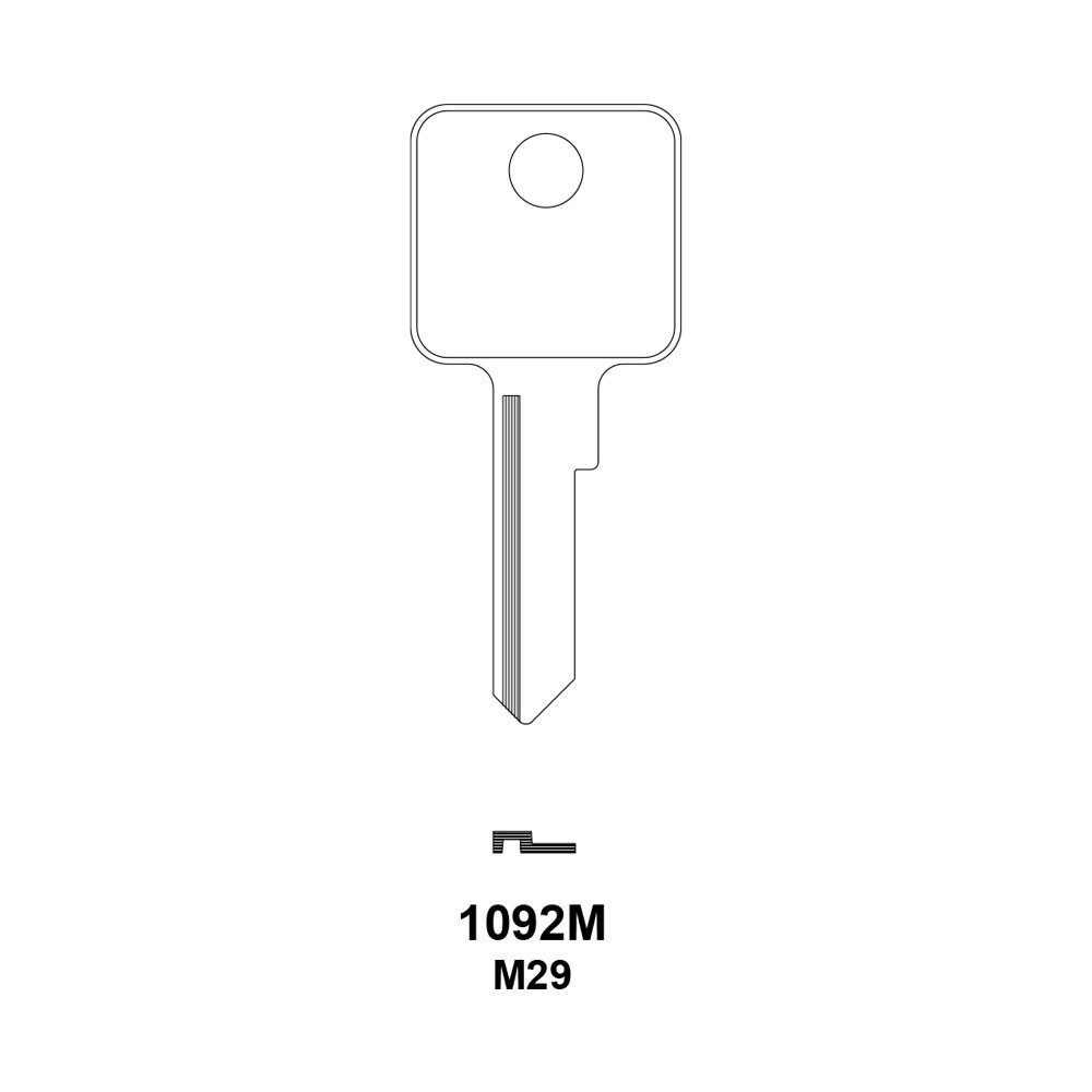 M29 / 1092M Key Blank Nickel