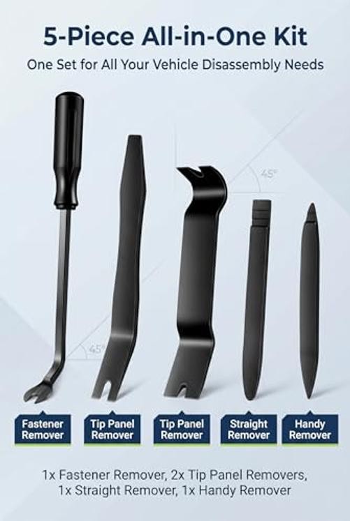 5 PCS Auto Trim Removal Tool Kit, No-Scratch Plastic Pry Tool, Car Door Panel