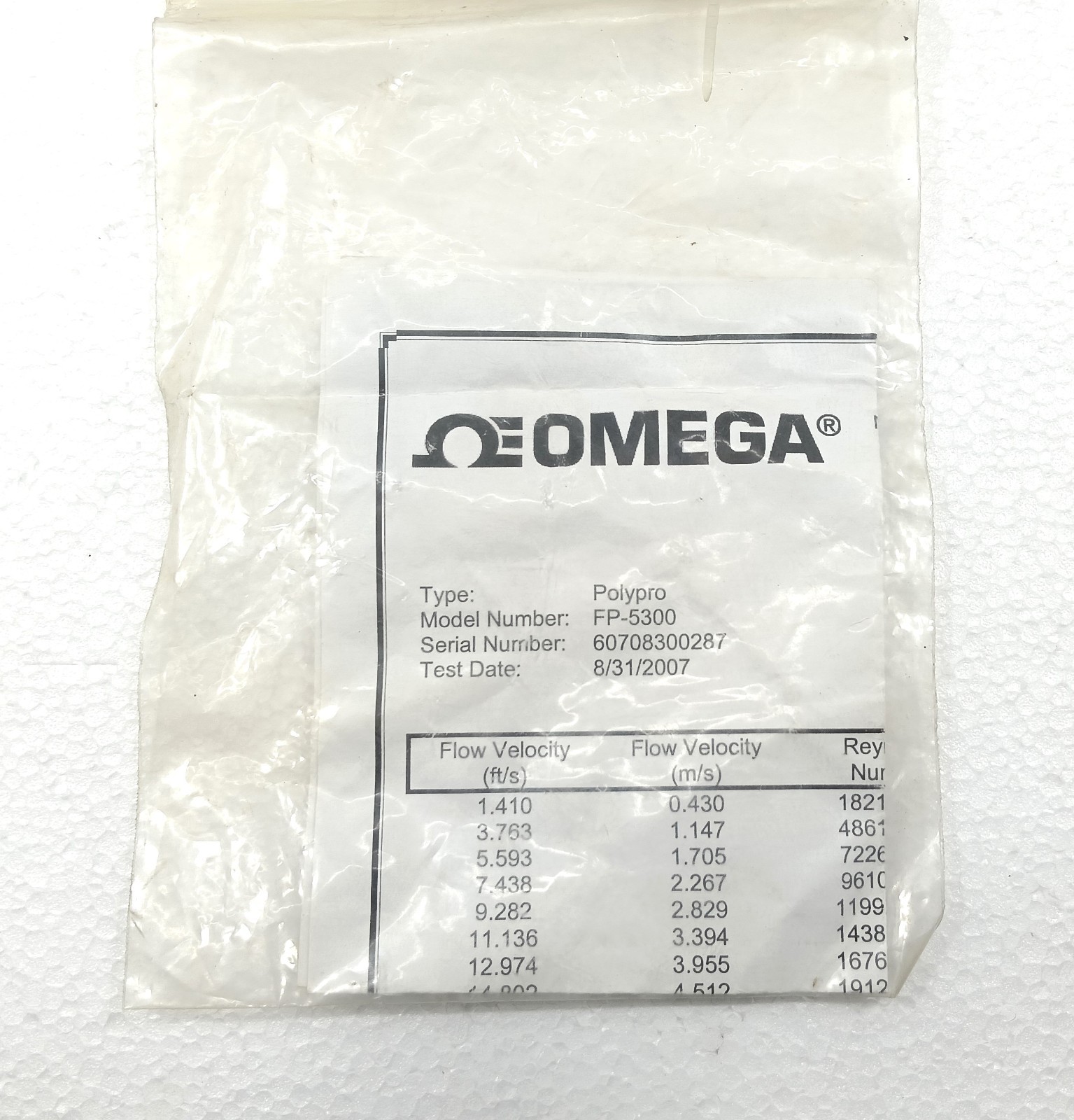 OMEGA FP-5300 PADDLEWHEEL FLOW SENSOR