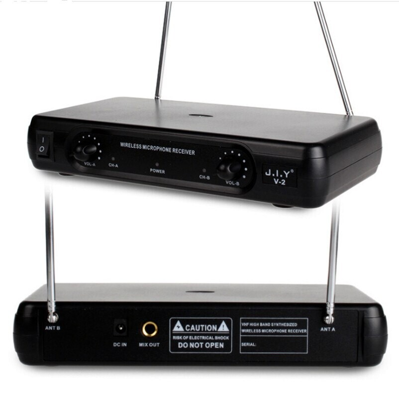 2PCS Professional VHF Wireless Microphone Handheld Mic System Karaoke W/Receiver