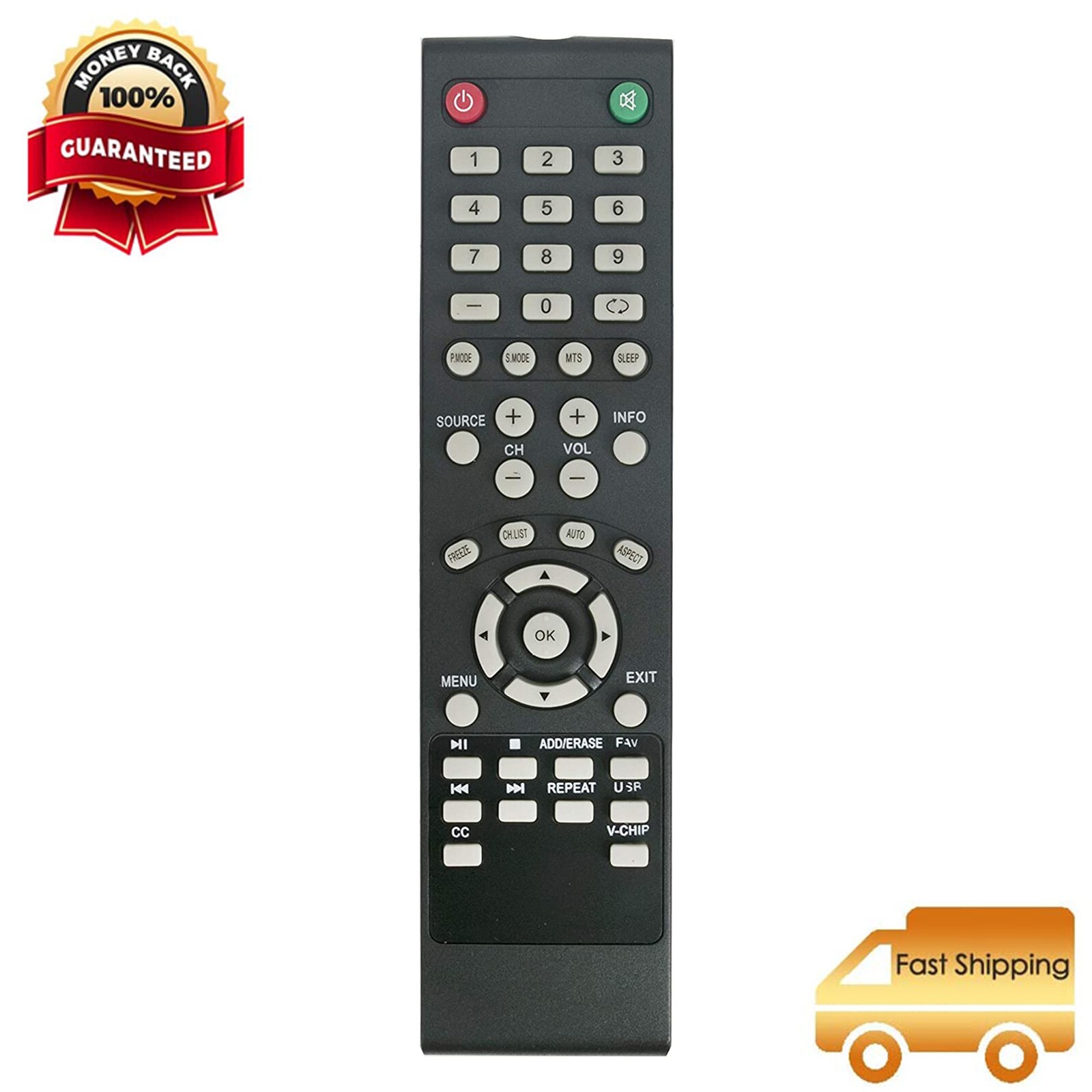 Replaced Remote Control fit for Element TV ELEFW328 ELEFW408 ELEFW40C ELEFW504A