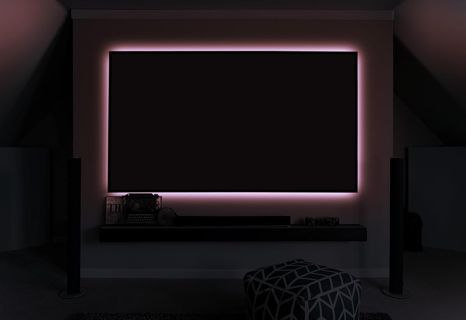 Aeon 115-Inch 4K UHD Fixed Frame Projector Screen Wall Mount Black
