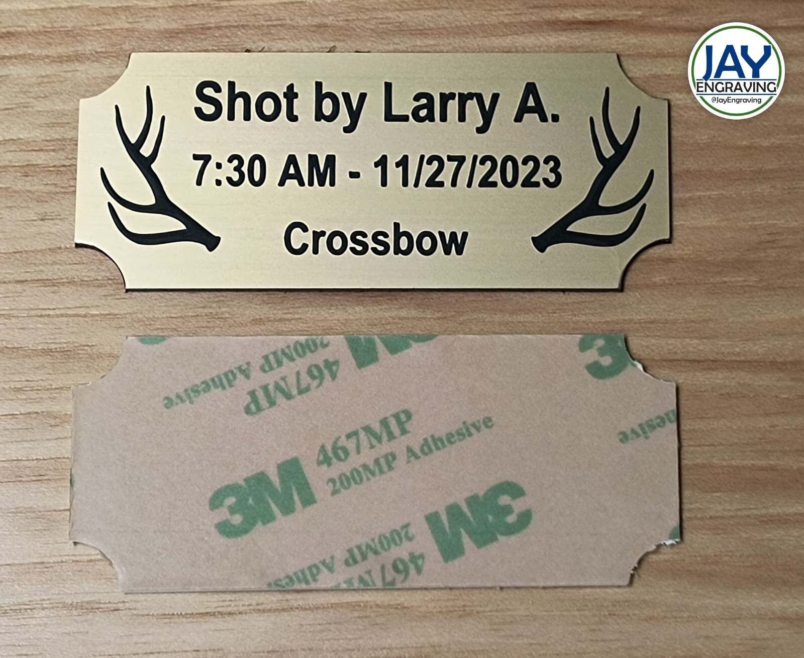 Custom Engraved Brushed Gold Elk Hunt Trophy Plaque Plate Emblem Deer Hunting
