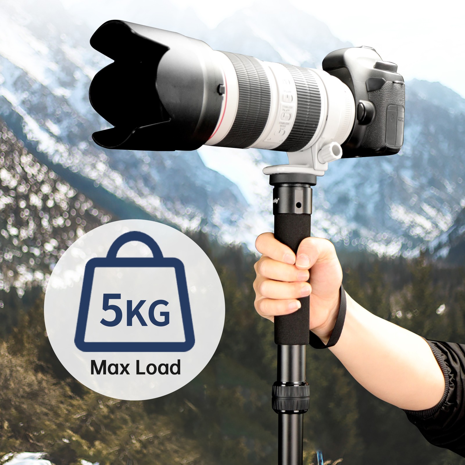 Manbily Monopod Portable Lightweight 7 Section Camera Stand Lightweight 61" US
