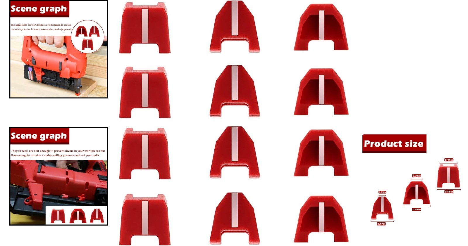 Replacement No-Mar Tip Kit for 2746-20 Nailer - 12 Durable Plastic Pads