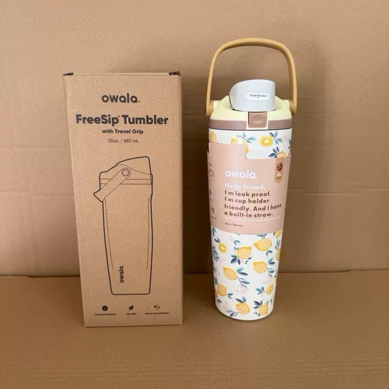 NEW 2026 Owala 30oz Holiday Lemon Freesip Water Bottle GIFT