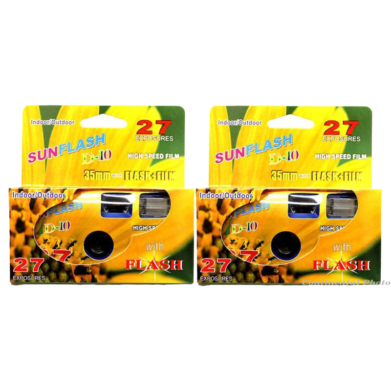2 Pcs Single Use One Time Use Disposable Film Camera, 400 ISO