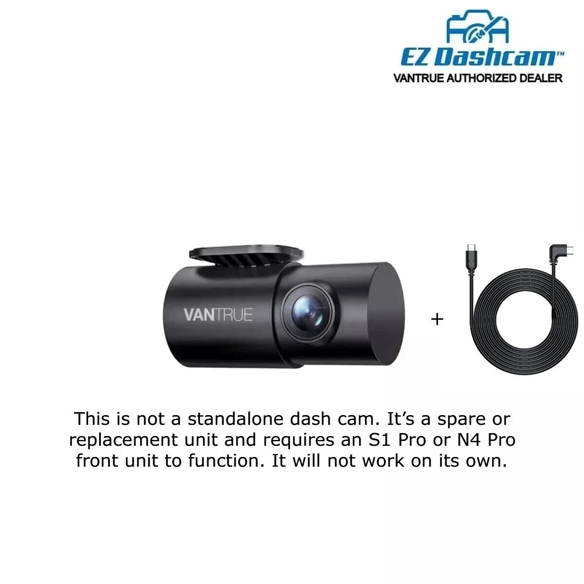 Vantrue Rear Camera + Cable for N4 PRO | S1 Pro - NOT COMPATIBLE TO N4/ N4 PRO S